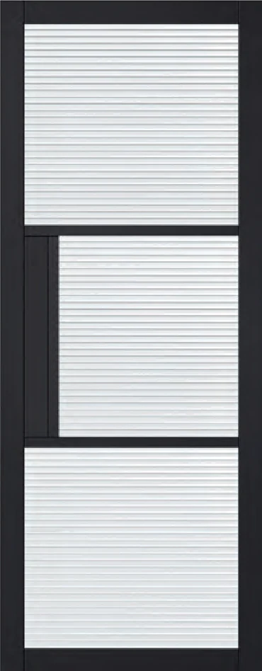 Tribeca Black Reeded Glazed interior door