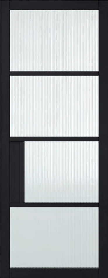 Chelsea Black Reeded Glazed interior door