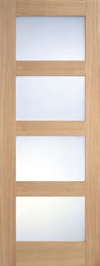 Shaker 4 Light Pre-Finished Frosted interior door