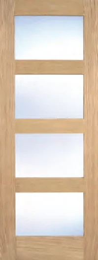 Shaker 4 Light Pre-Finished Clear Glazed interior door