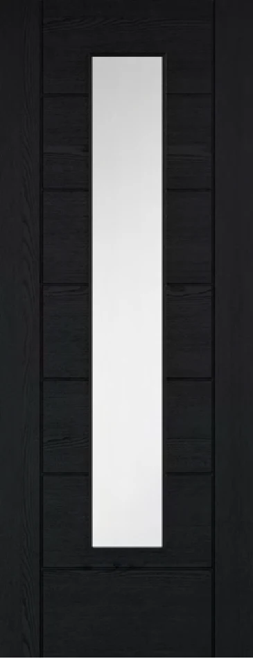 Linear 7 Panel Glazed Black interior door