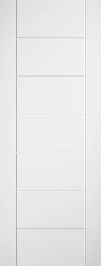Linear 7 Panel White interior door