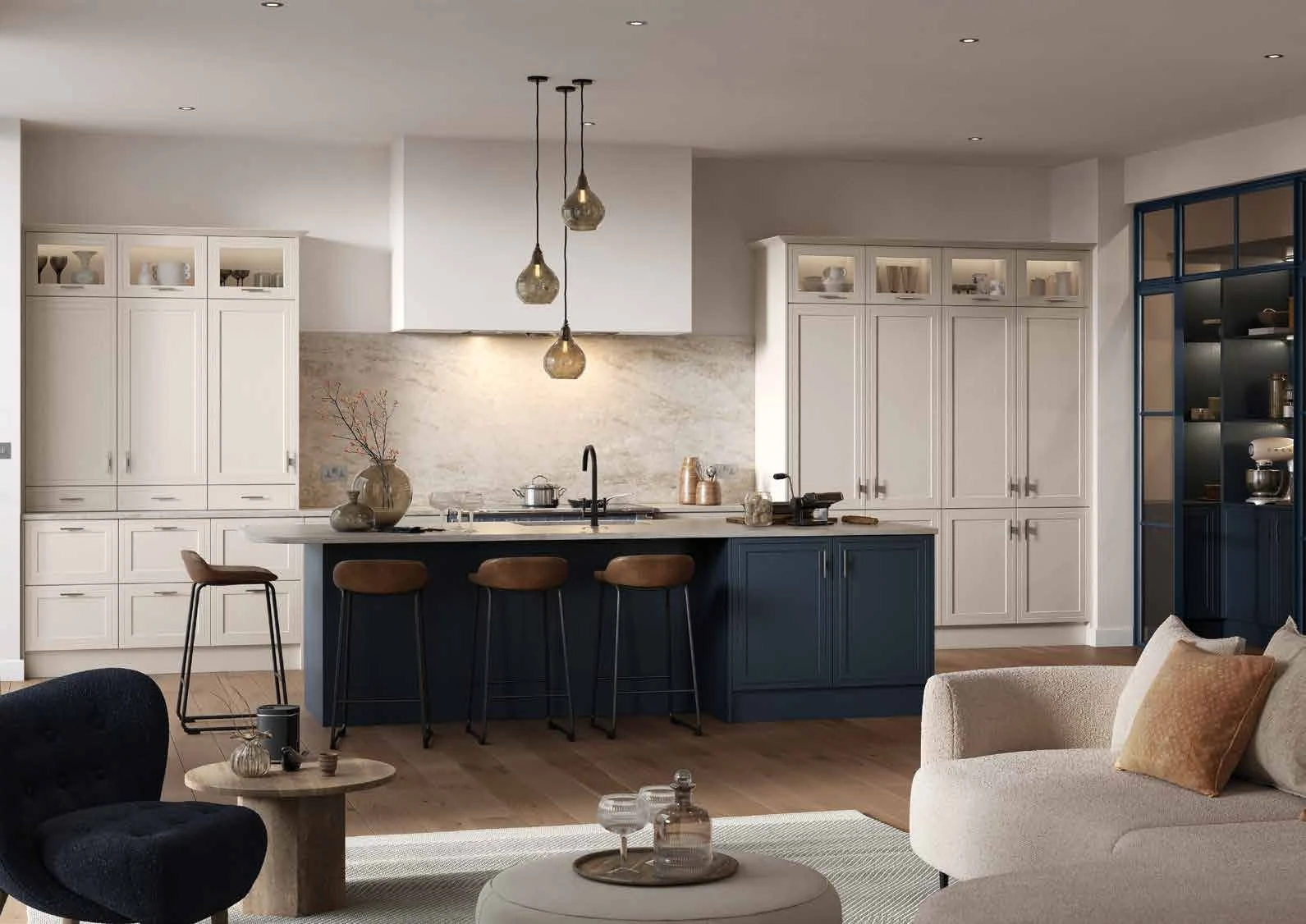 Arrington — Shell & Slate Blue kitchen or living-space photograph