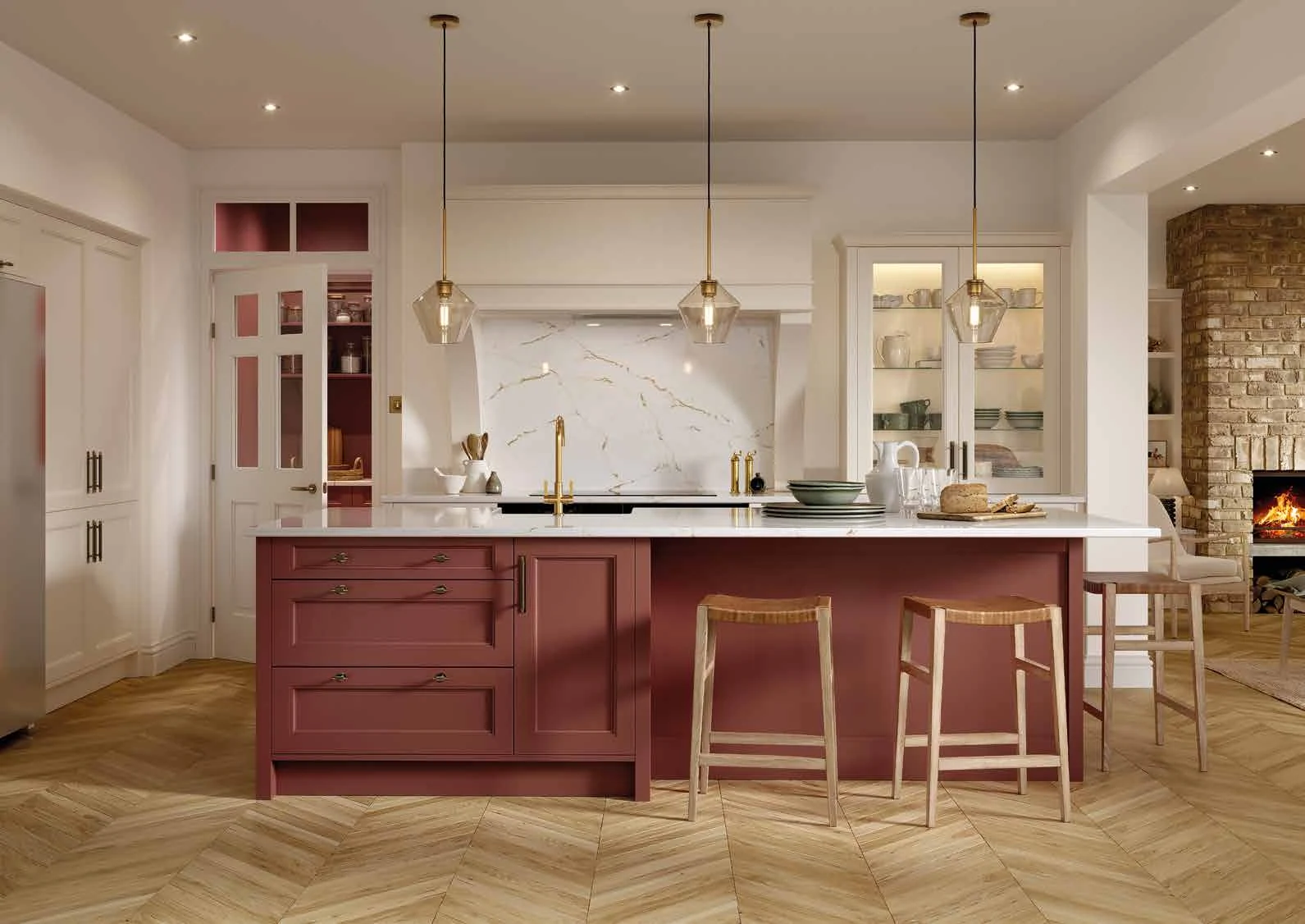 Lawrenson — Shell & Antique Red kitchen or living-space photograph