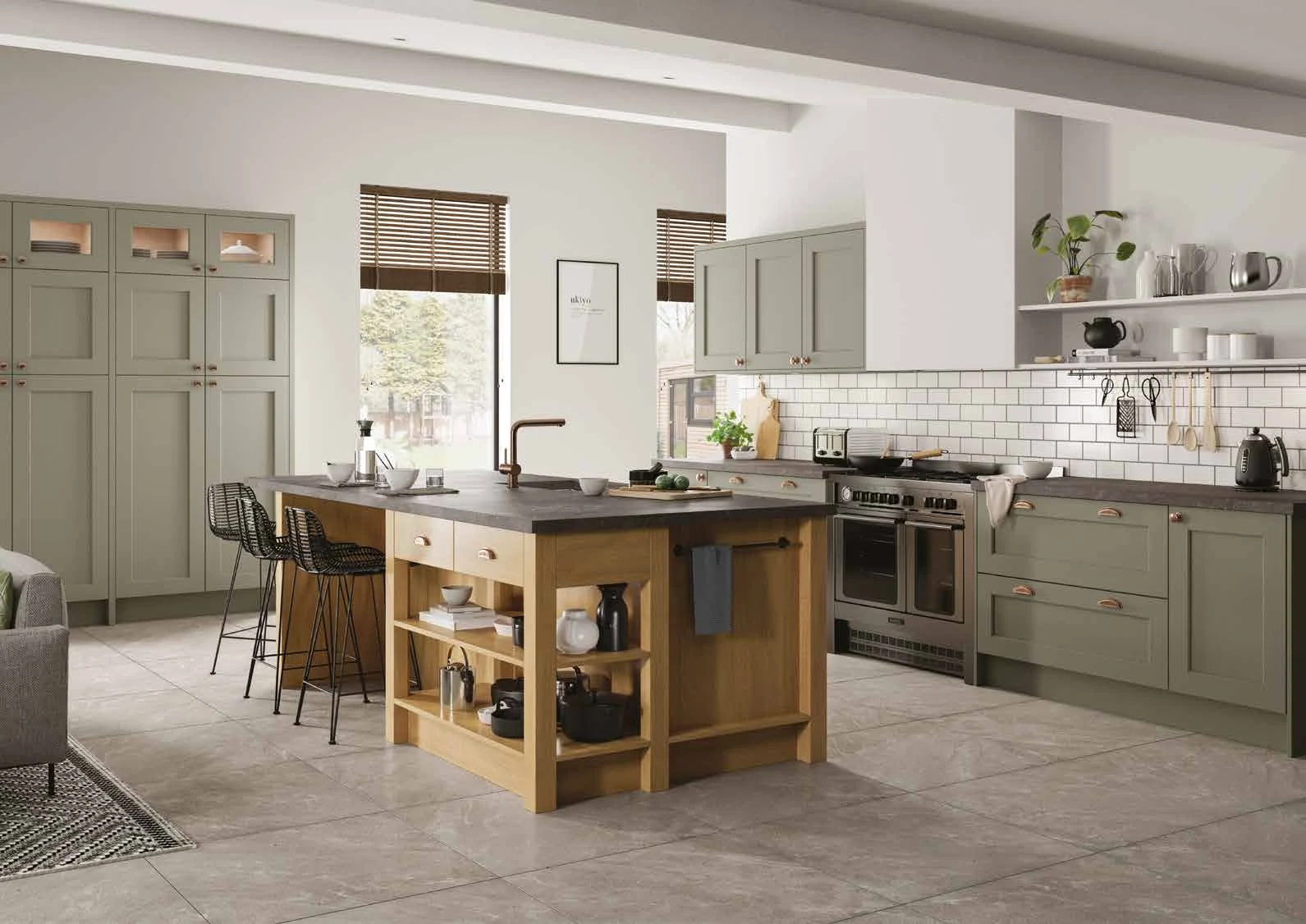 Wakefield — Cardamom & Light Oak kitchen or living-space photograph
